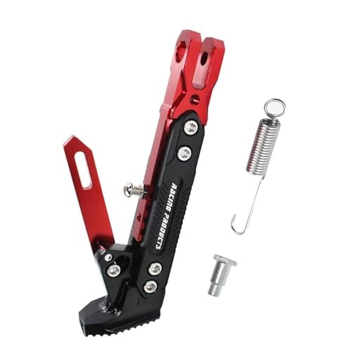 Universal Motorcycle Kickstand Accessories Motor Modified CNC Adjustable Red 2