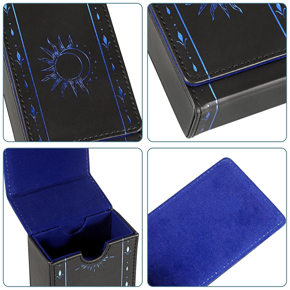 PU Leather Tarot Card Protective Case, Sun Moon Pattern Design Tarot Deck Sto...