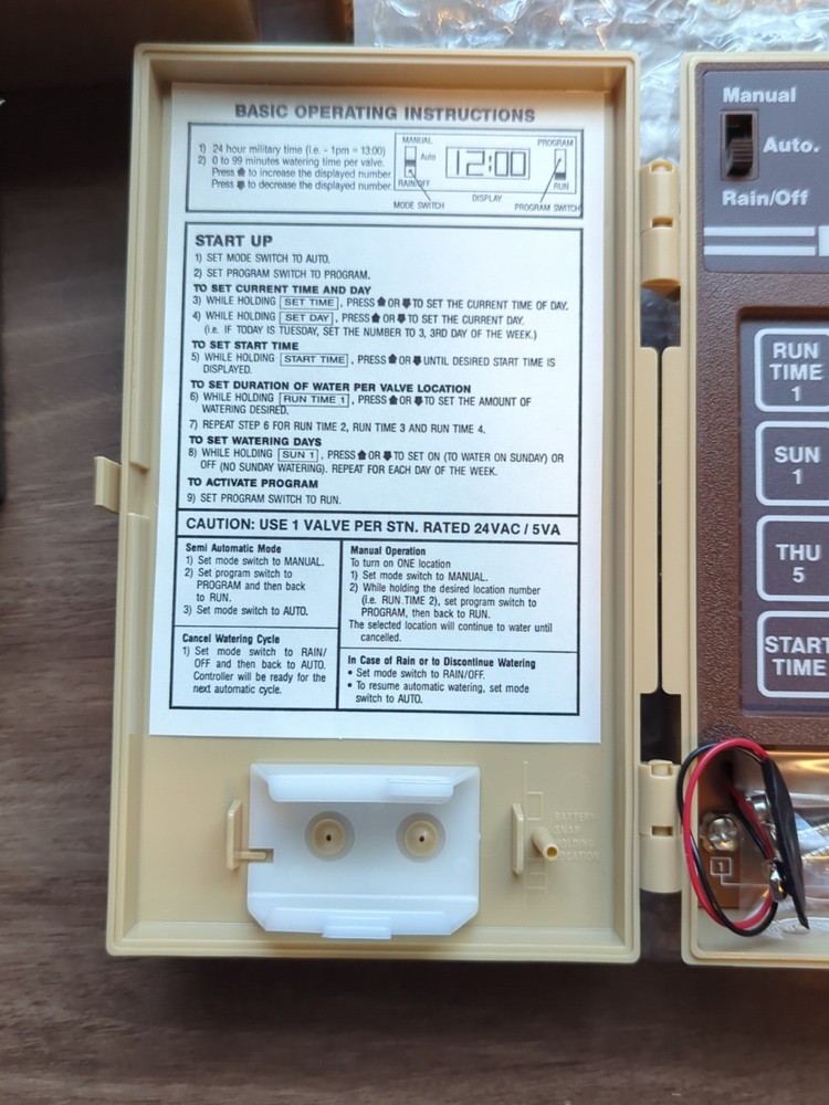 RainJet Electronic Sprinkler Timer 4 Station Controller Model RJC-4 NOS