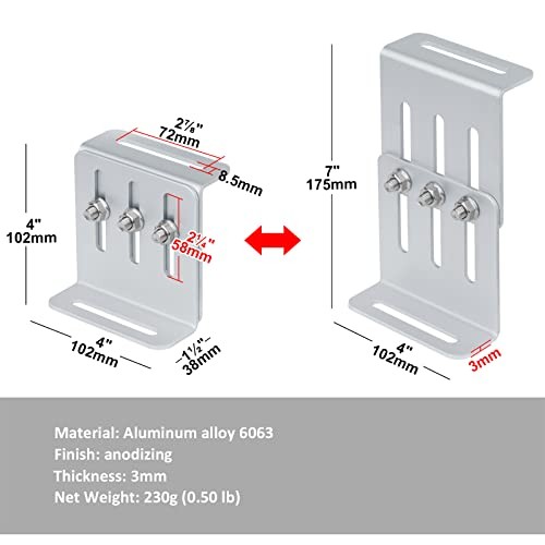 4 Sets Adjustable Solar Panel Tilt Mount Bracket, Solar Panel Rack Mount for