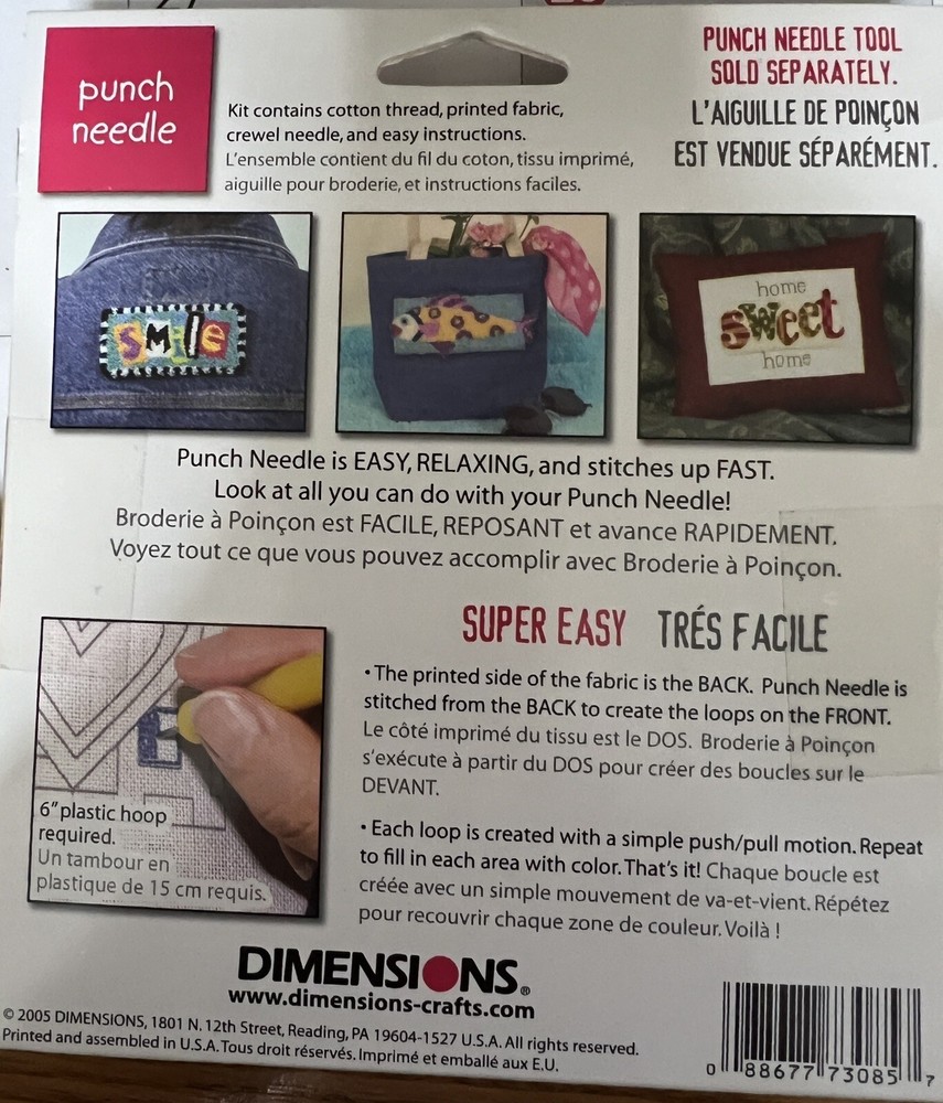 Dimensions punch needle kit Leaf Design. Live Simply