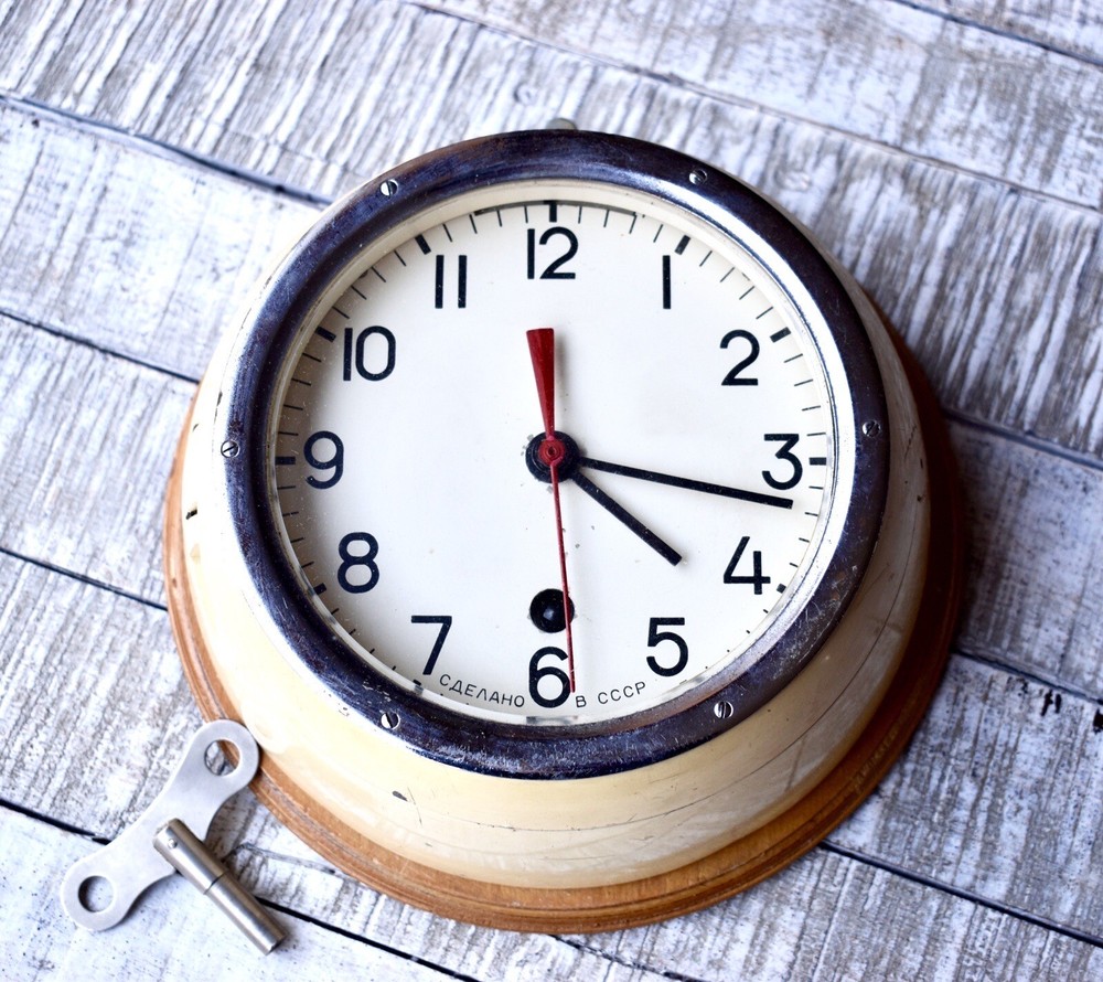Vintage Soviet Ship Clock USSR Marine Ship Clock