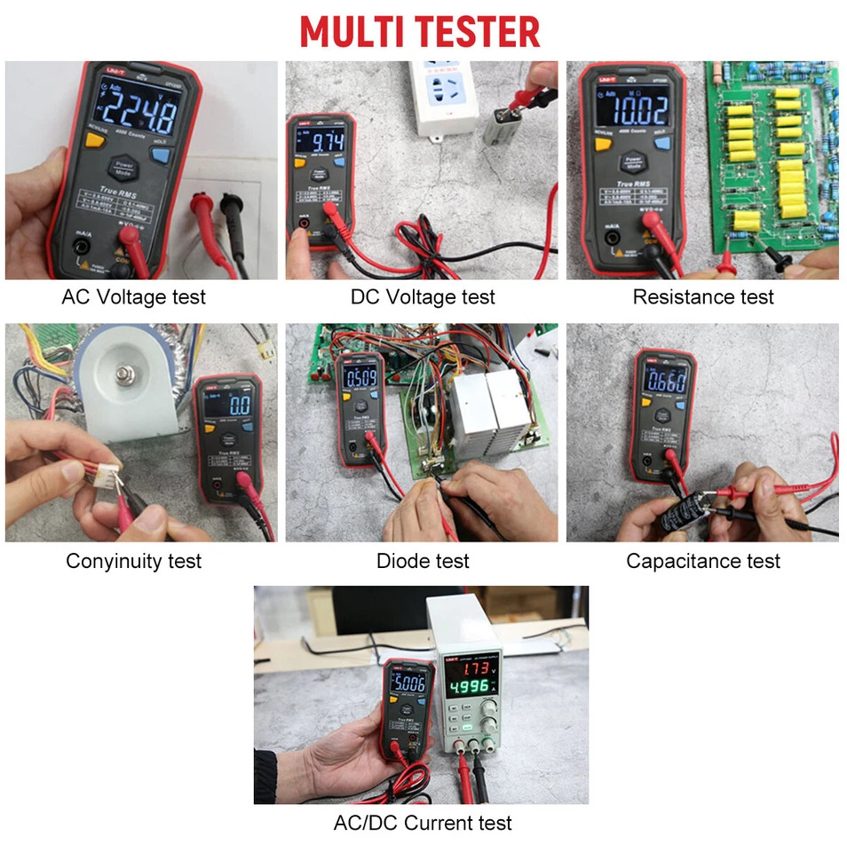 UT123D True RMS NCV DC AC Ohm Cap Live Wire Test Smart Digital Multimeter Tool