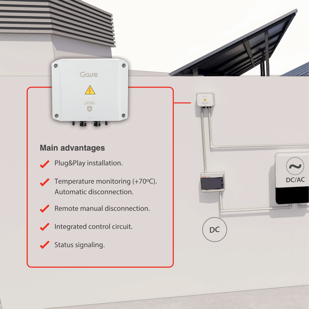 FireFighter Safety Switch Solar Panel 4 Strings Rapid Shutdown Protection