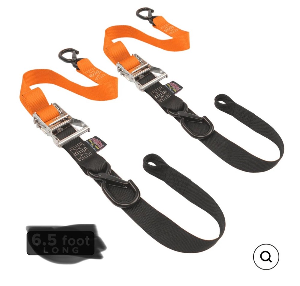 Powertye 1.5" Fat Strap Soft-Tye Tie-Down w/Latch Hooks
