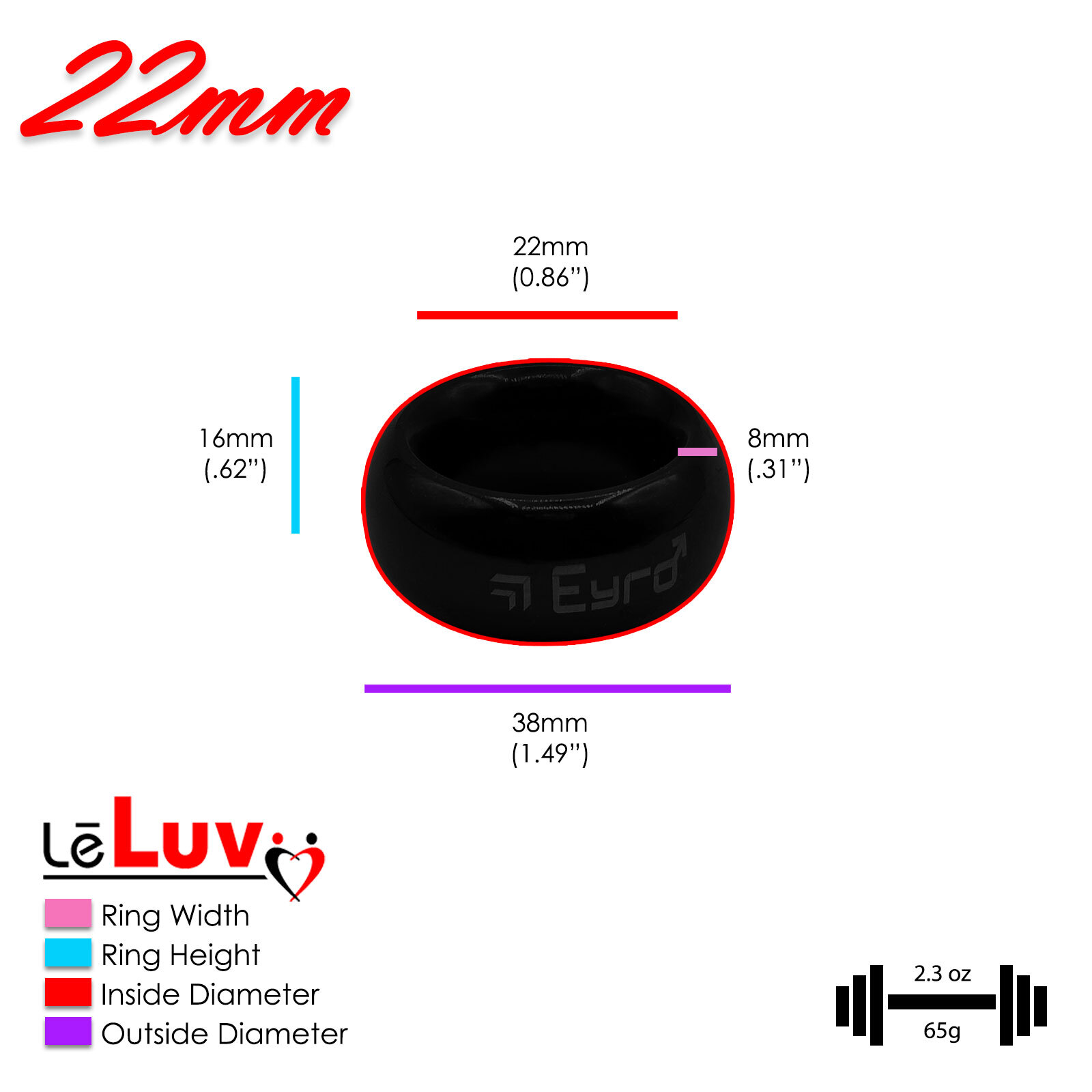 LeLuv Stainless Steel Donut Cock Ring - 22mm-64mm Inner Diameter Options