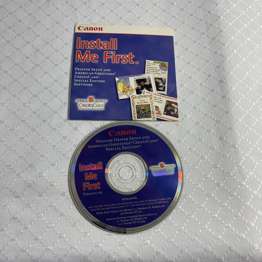 Canon Printer Driver Setup and American Greetings Creatacard Special Edition