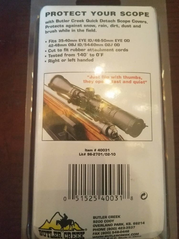 BUTLER CREEK QUICK DETATCH SCOPE COVER TWIN PACK - MULTI SIZE EYE / OBJ - #40031