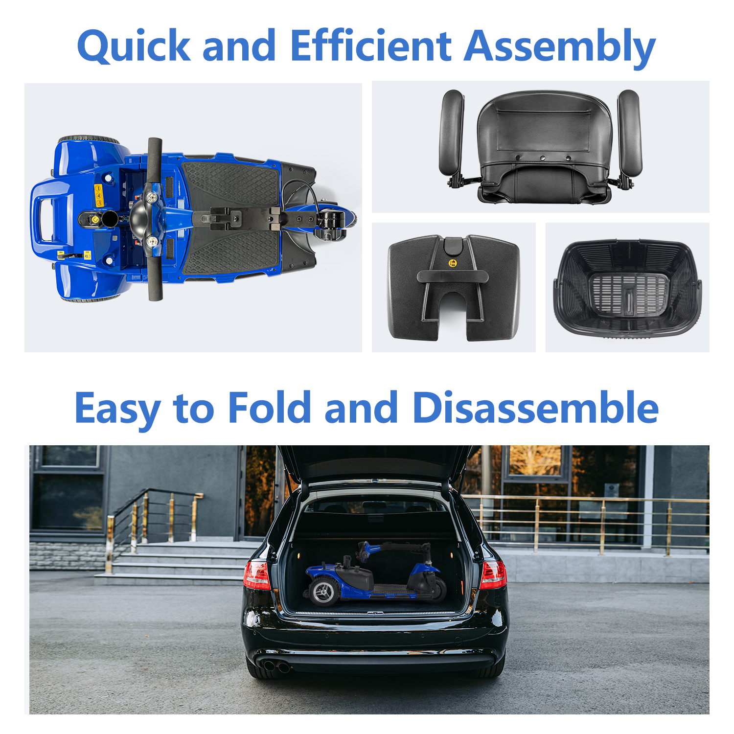 3 Wheel Folding Mobility Scooter Power Wheel Chairs Electric Device Compact New