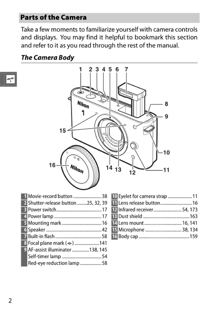 Nikon 1 J1 — User Reference Manual Guide — 1/2 Size, 5.5" x 8.5" Small Compact