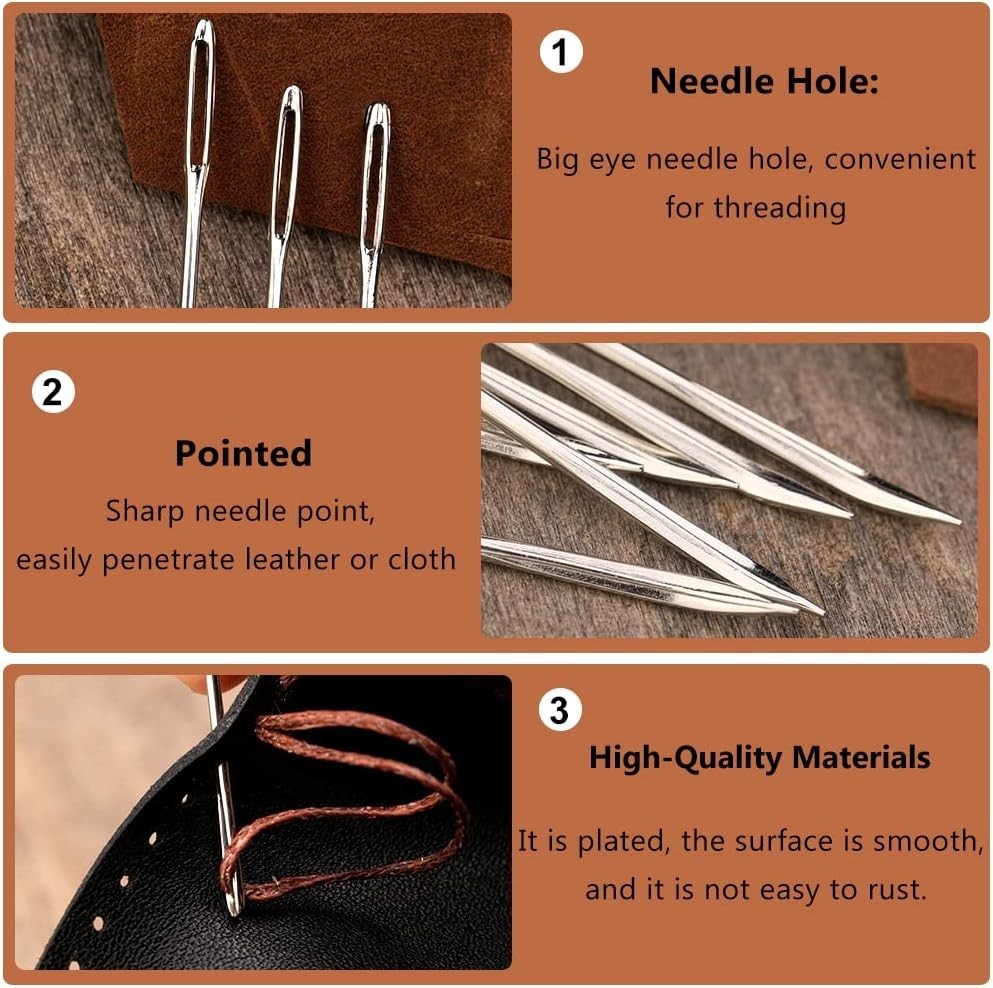 Versatile 20-Pcs Needle Collection: Curved, Sack, & Hand for All Sewing Needs