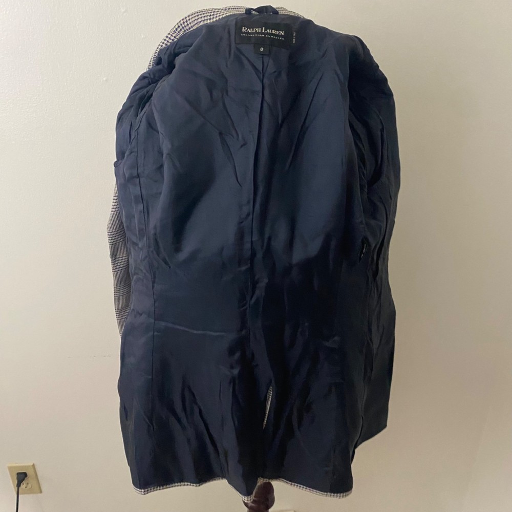 Ralph Lauren Collection Houndstooth Blazer Jacket Size 8