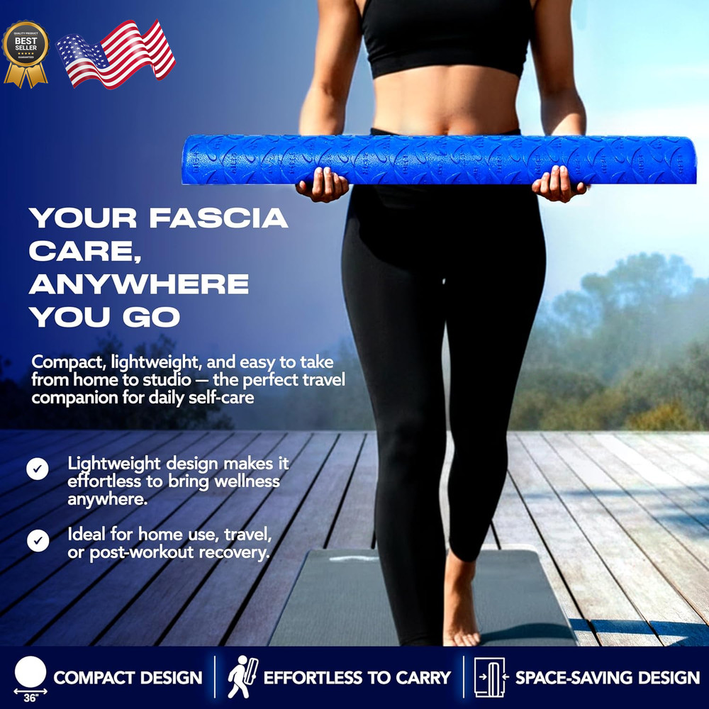 MELT Method 36 Inch Half Foam Roller for Back w/FasciaTherapy Technology