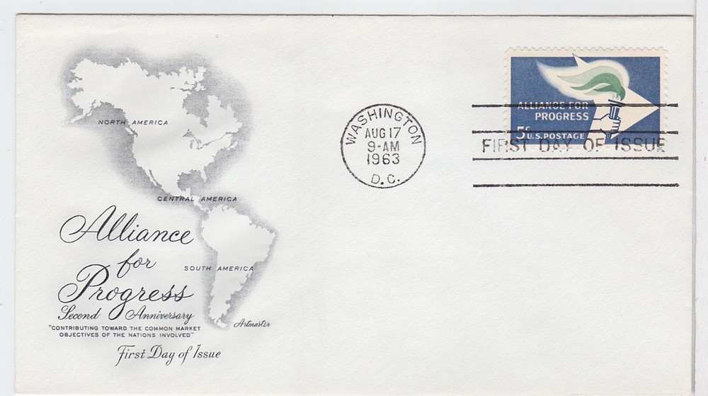 TurtlesTradingPost- Alliance For Progress- 1963 - #1234 FDC Artmaster Cachet