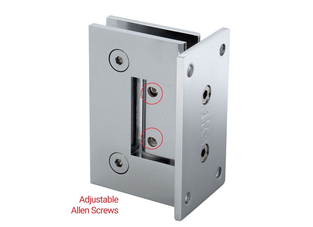 FHC Glendale Adjustable Wall Mount Hinge, Solid Brass, Polished Chrome Finish