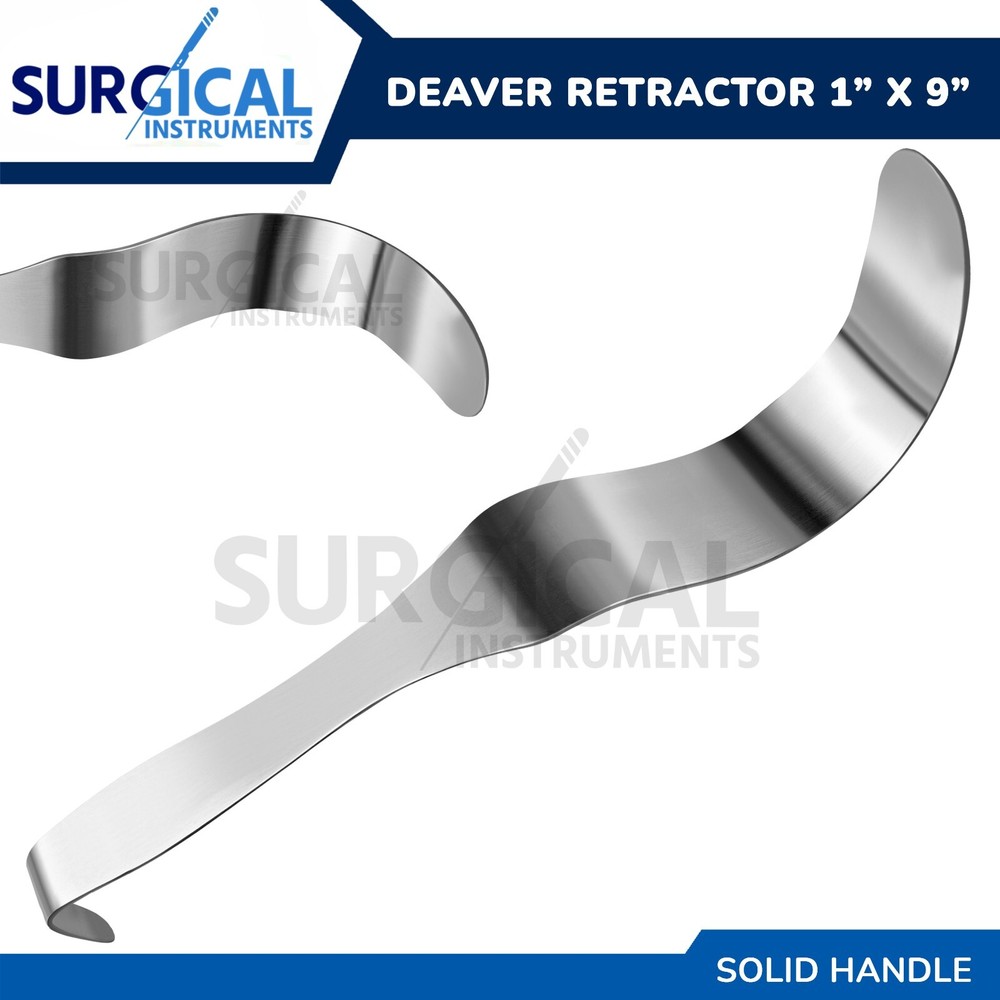 DEAVER Retractor SOLID HANDLE Surgical Instrument 1 x 9 Stainless German Grade
