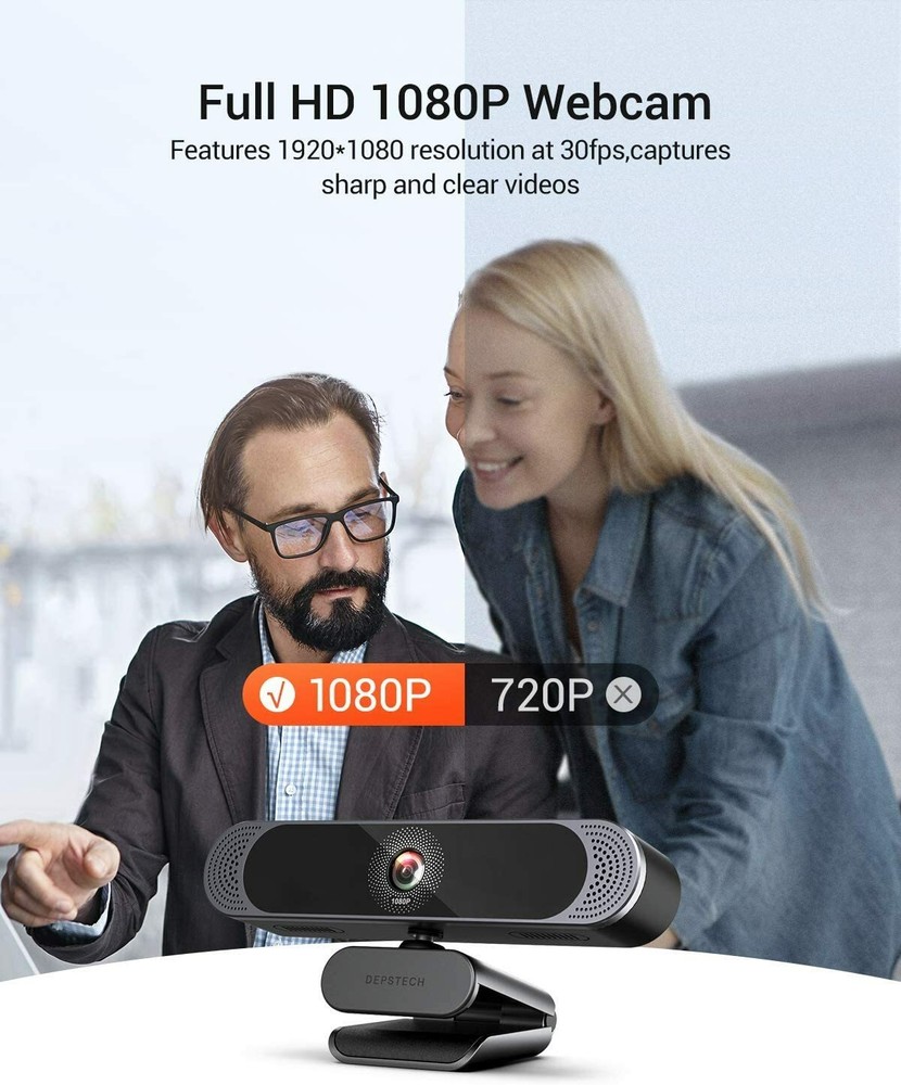 DEPSTECH Full HD Webcam with Microphone 1080P USB Web Camera for Laptop PC