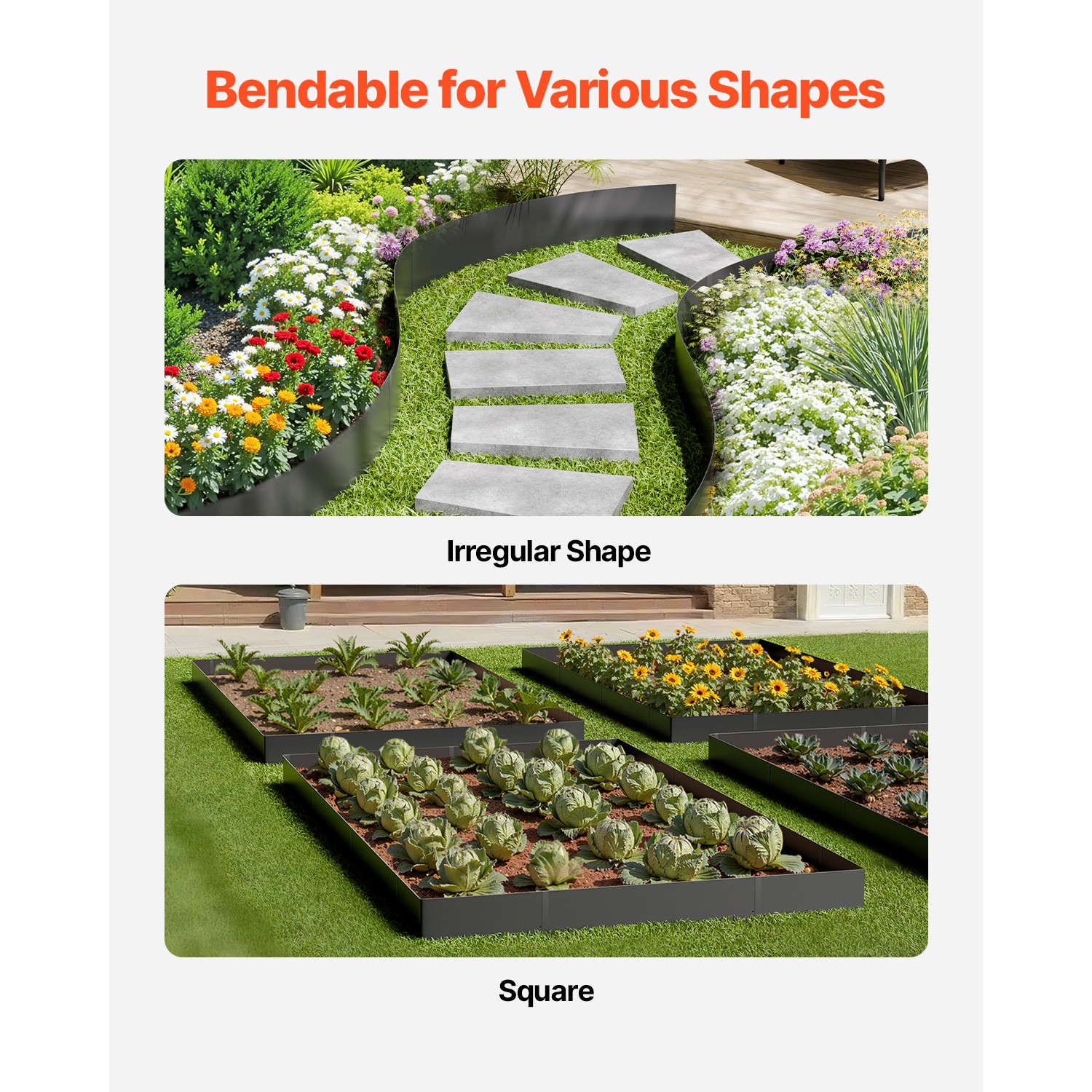 Steel Landscape Edging 4 Packs 40 x 12in Rust-Resistant Garden Edging