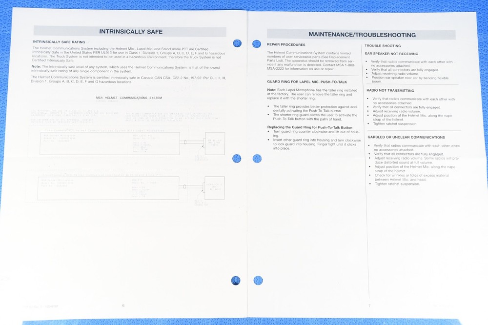 MSA Clear Command HCS Helmet Comunication System Microphone 10045662