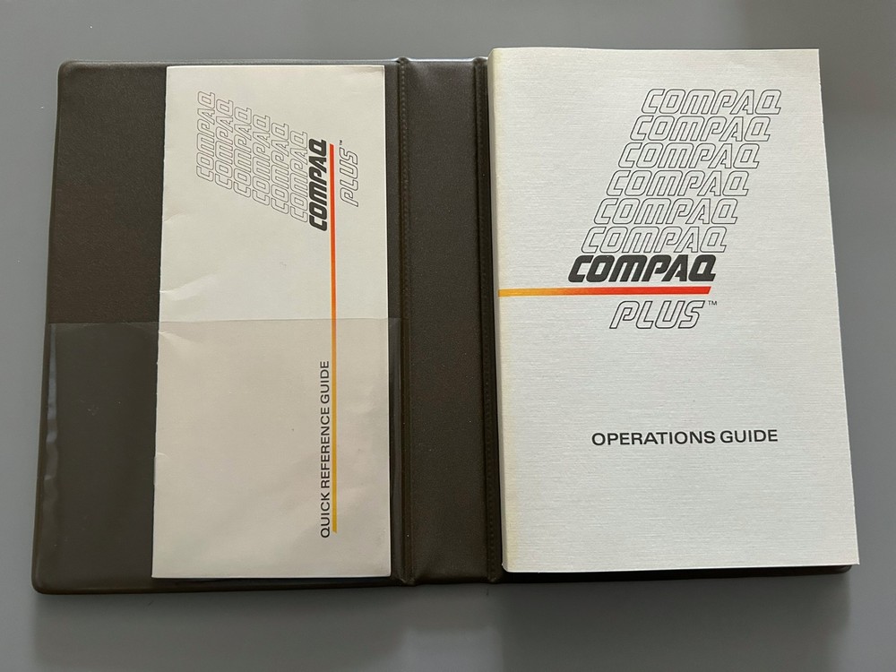 Vintage COMPAQ PLUS manuals – Reference Guides for DOS 2.0, BASIC, OPS – UNUSED
