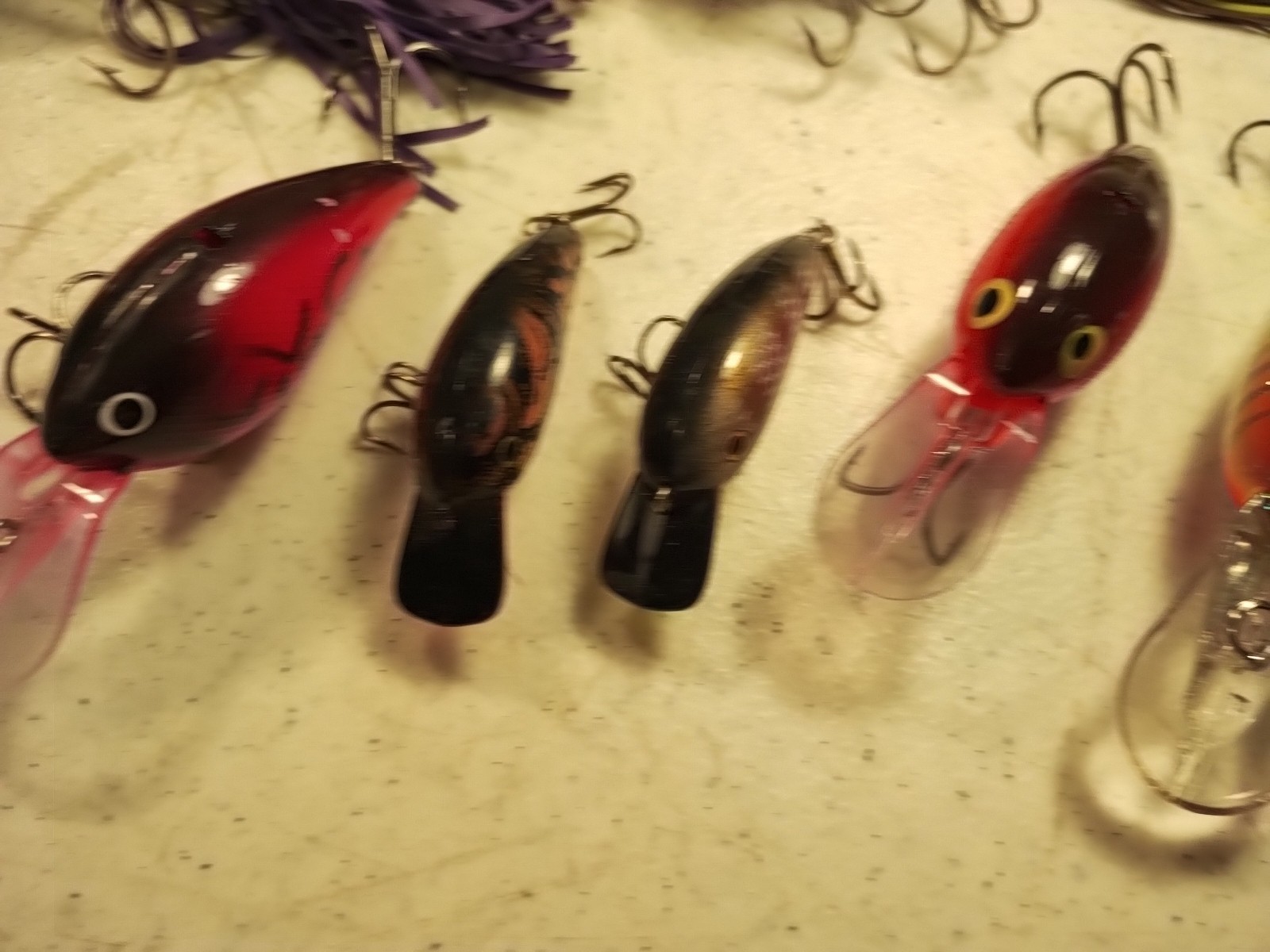 Lot of 9 Hula Popper & Crankbait Fishing Lures