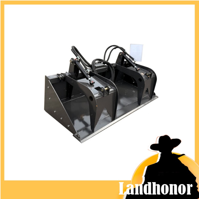 Solid Bottom Grapple Bucket 72'' Dual Cylinder Landhonor Quick Attach Attachment