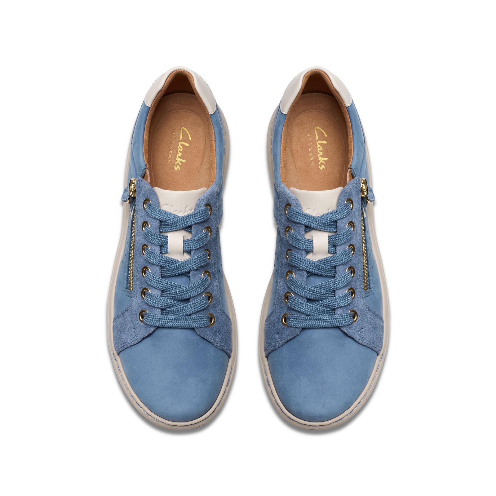 Clarks Womens Nalle Zen Blue Leather Casual Shoes