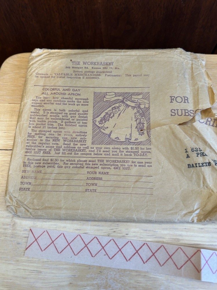 Vtg 1940s The Workbasket Embroidery Patterns And Envelope All Occasions