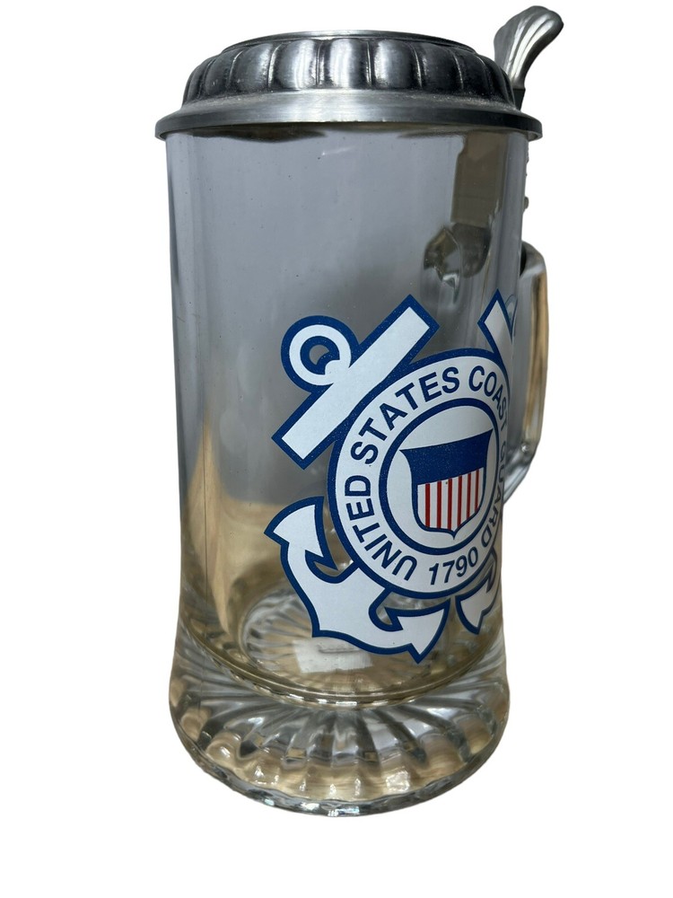 U.S. Coast Guard Glass Stein