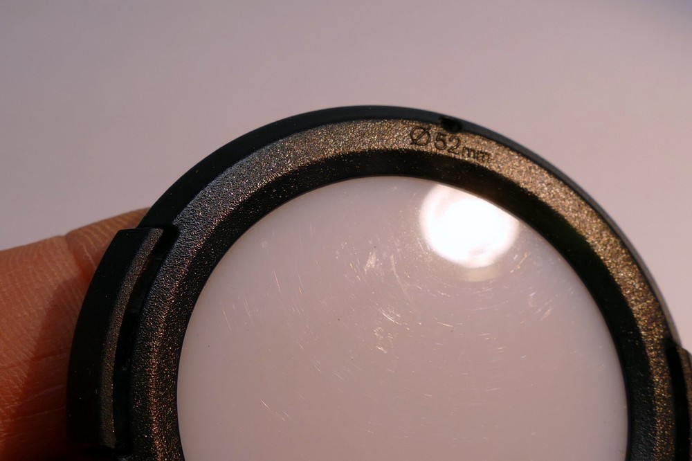Promaster 52mm snap on type Lens Front Cap white balance translucent
