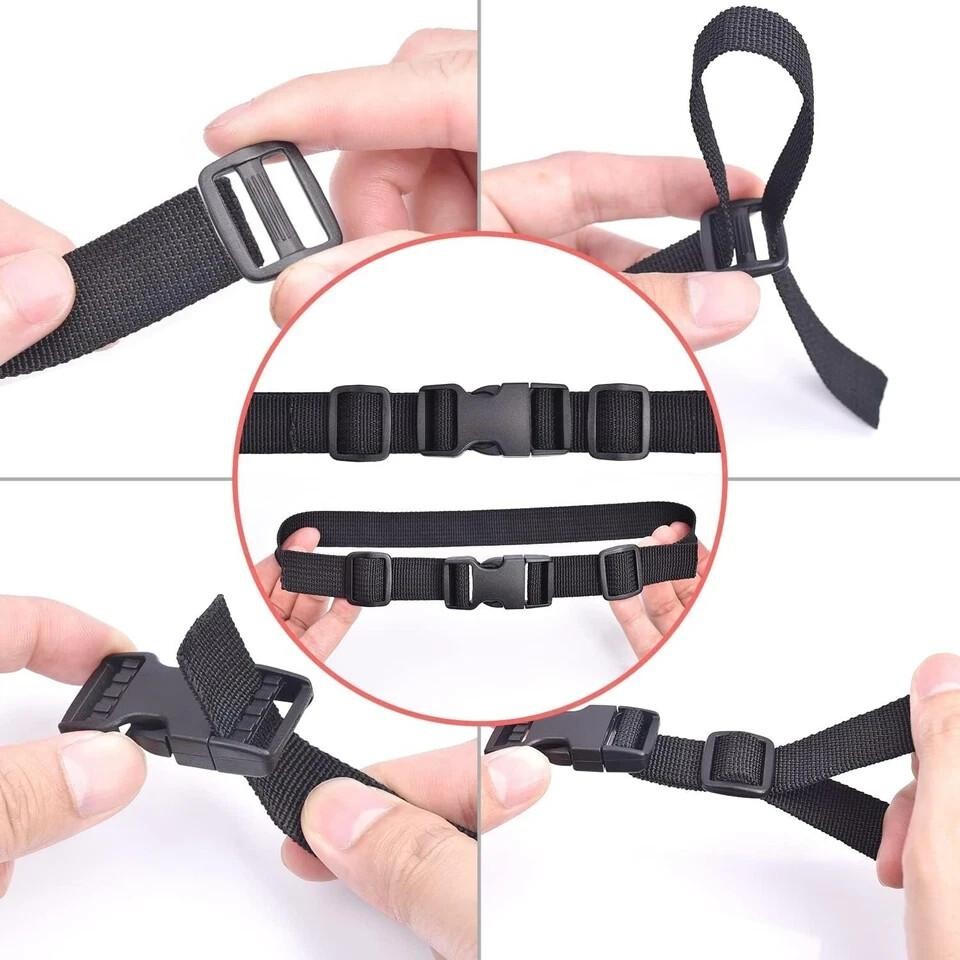 6 Pack 1" Buckle Quick Side Release Buckles Dual Adjustable No Sewing Clips Snap