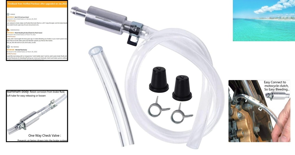 Compact & Lightweight Brake Bleeder Hose Kit – Essential Tool for Motorcycles