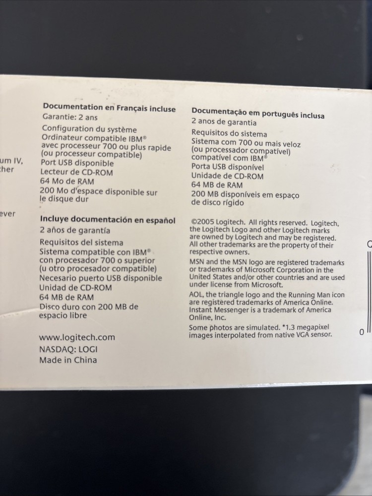 Logitech QuickCam Communicate STX Computer Webcam Video USB Black NOS