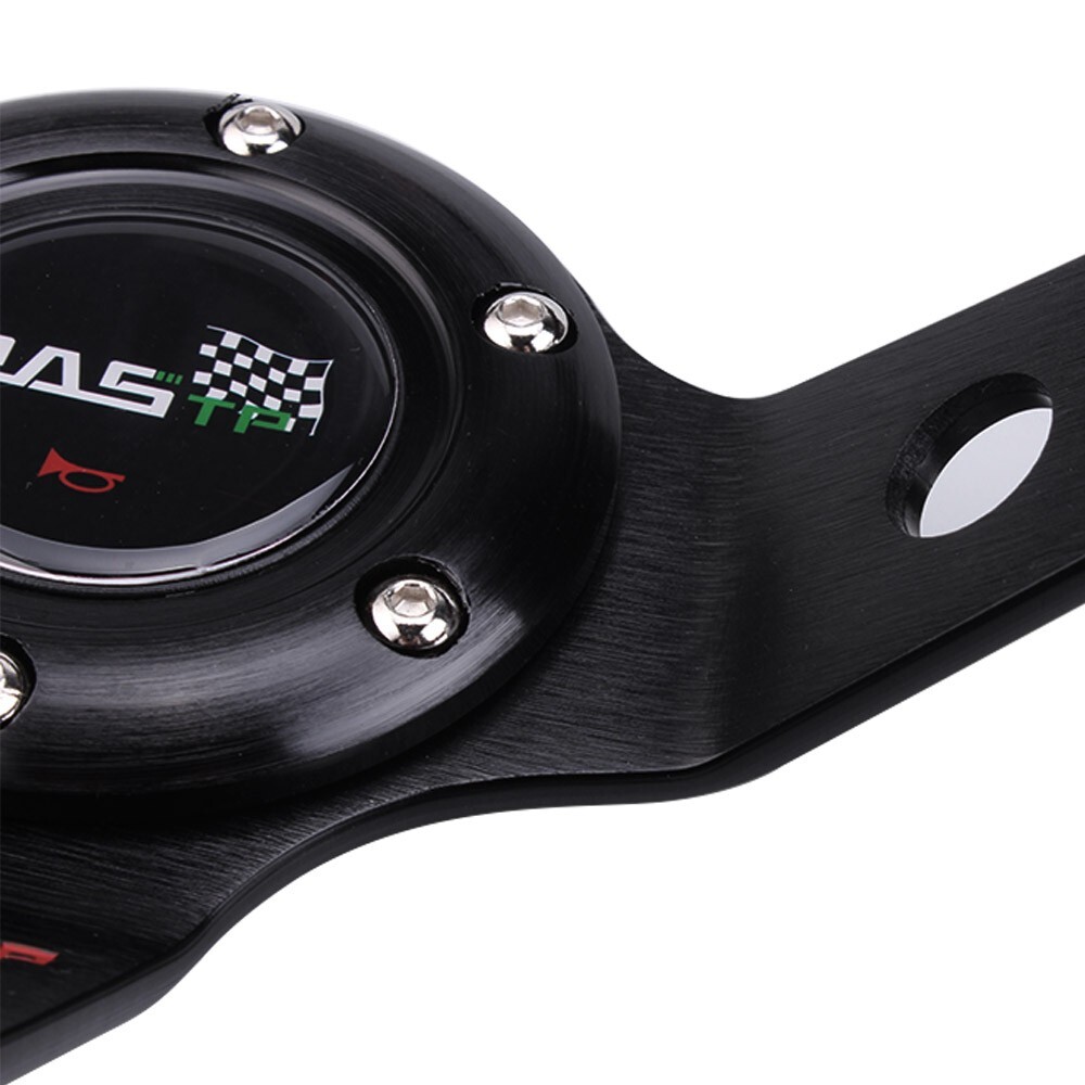 14" Universal Deep Dish Suede Racing Steering Wheel & Ball Quick Release Adapter
