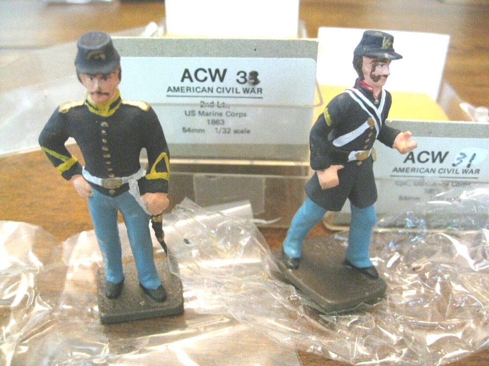 USMC Marine Corps 1863 - 1865 Civil war original hand painted lead soldiers Mili