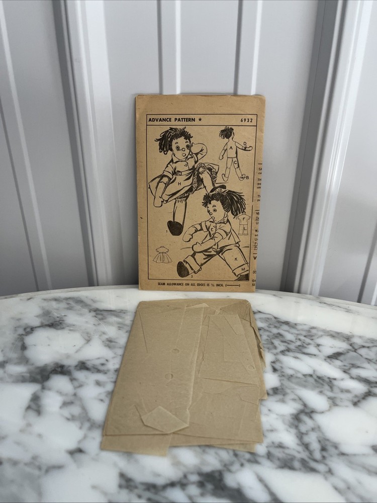 RARE! Vintage Advance 6932 - Doll Pattern ( No Envelope) Uncut