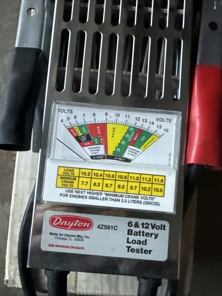 DAYTON BATTERY LOAD TESTER 6 & 12 VOLT
