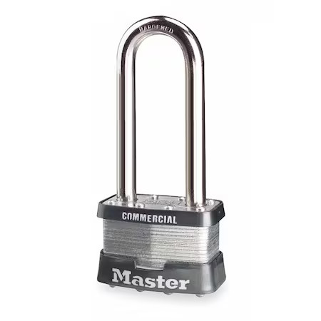 Master Lock 5Kalj-A1459 Padlock, Keyed Alike, Long Shackle, Rectangular Steel
