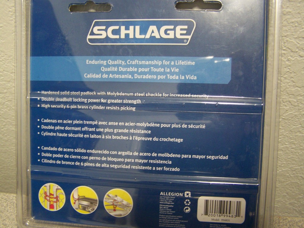 Schlage Padlock Set Heavy Duty Solid Steel