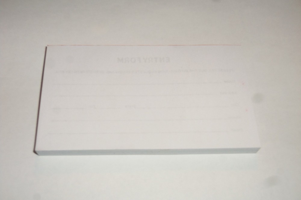 Contest Entry Forms 100 Forms Per Pad Blank Sheets 5in wide 3in tall