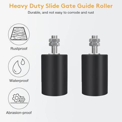 Universal Adjustable Sliding Gate Roller Guide Kit - Heavy Duty Hardware & Brack