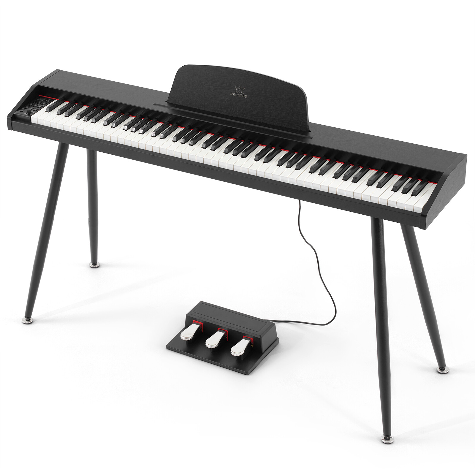 MUSTAR 88-Key Semi Weighted Digital Piano with MIDI, Triple Pedal