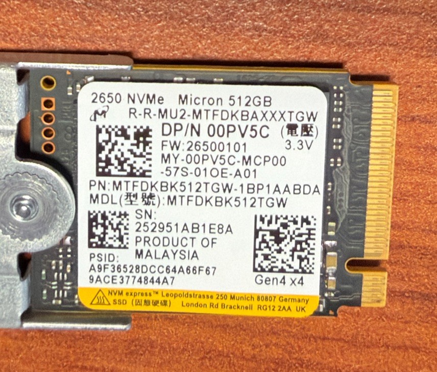 MICRON 512gb NVME