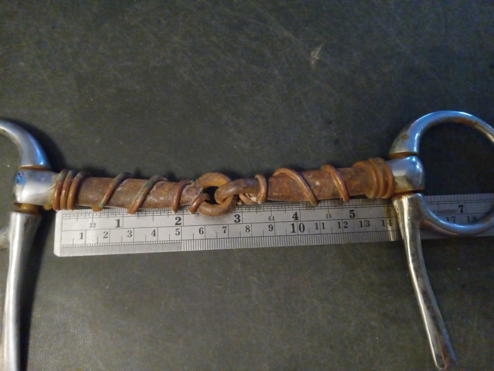 vintage Horse Bit half cheek snaffle bit 5 1/2 in mouth tested