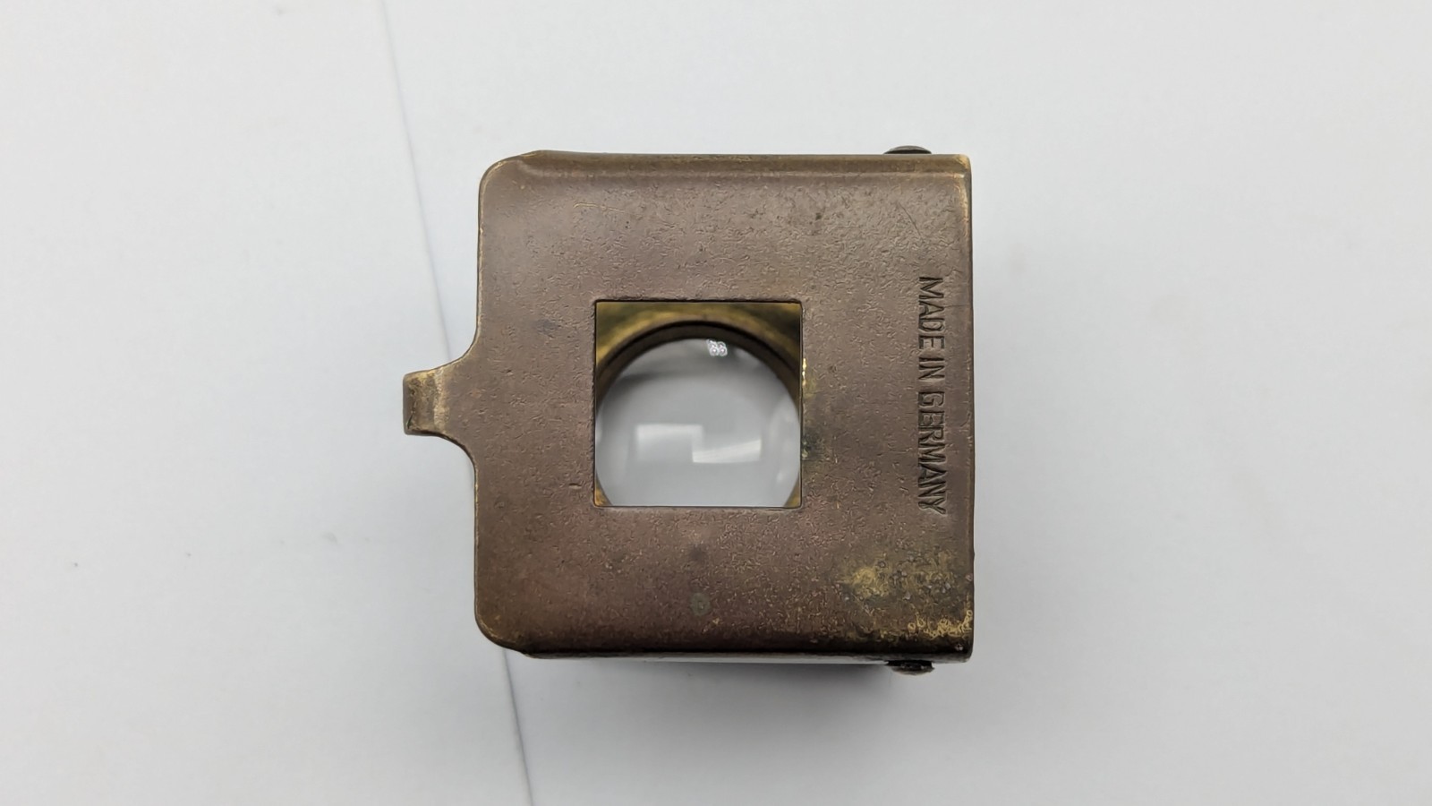 VINTAGE Germany Sinclair & Valentine Co Brass Folding Magnifying Glass Loupe