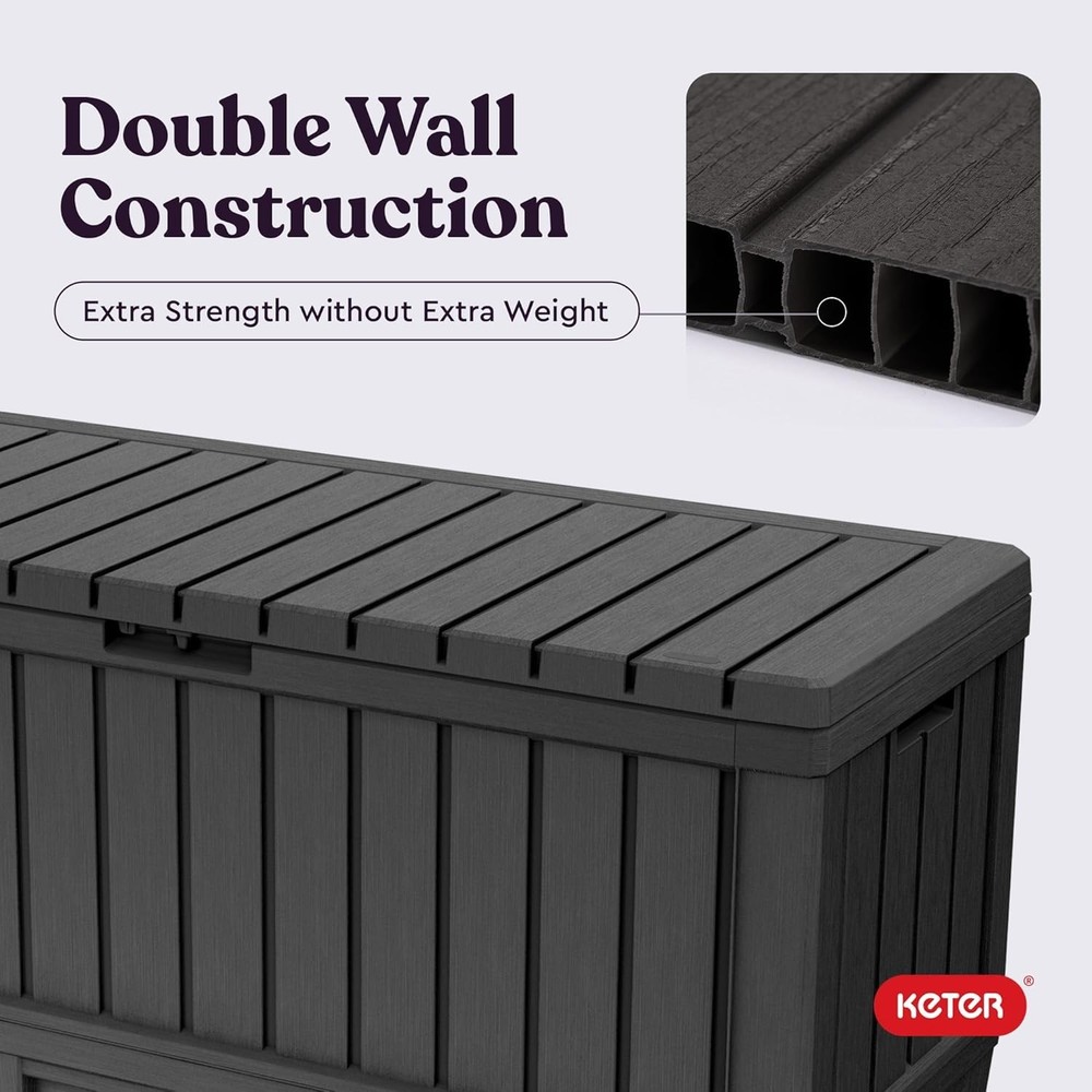 Elegant 92 Gallon Lockable Resin Deck Box - Ideal for Patio Storage Solutions