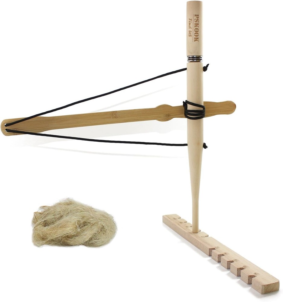 Bow Drill Kit Fire Starter, Primitive Wooden, Friction Fire-Making Tool