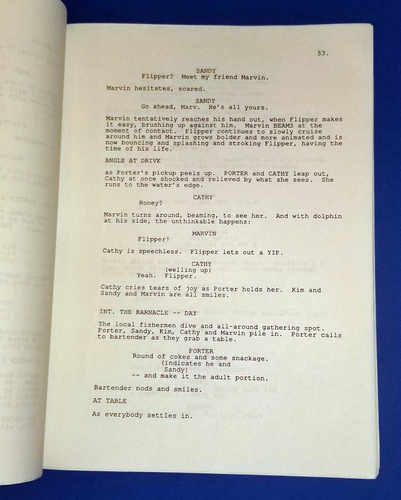 FLIPPER original script ELIJAH WOOD PAUL HOGAN 1996