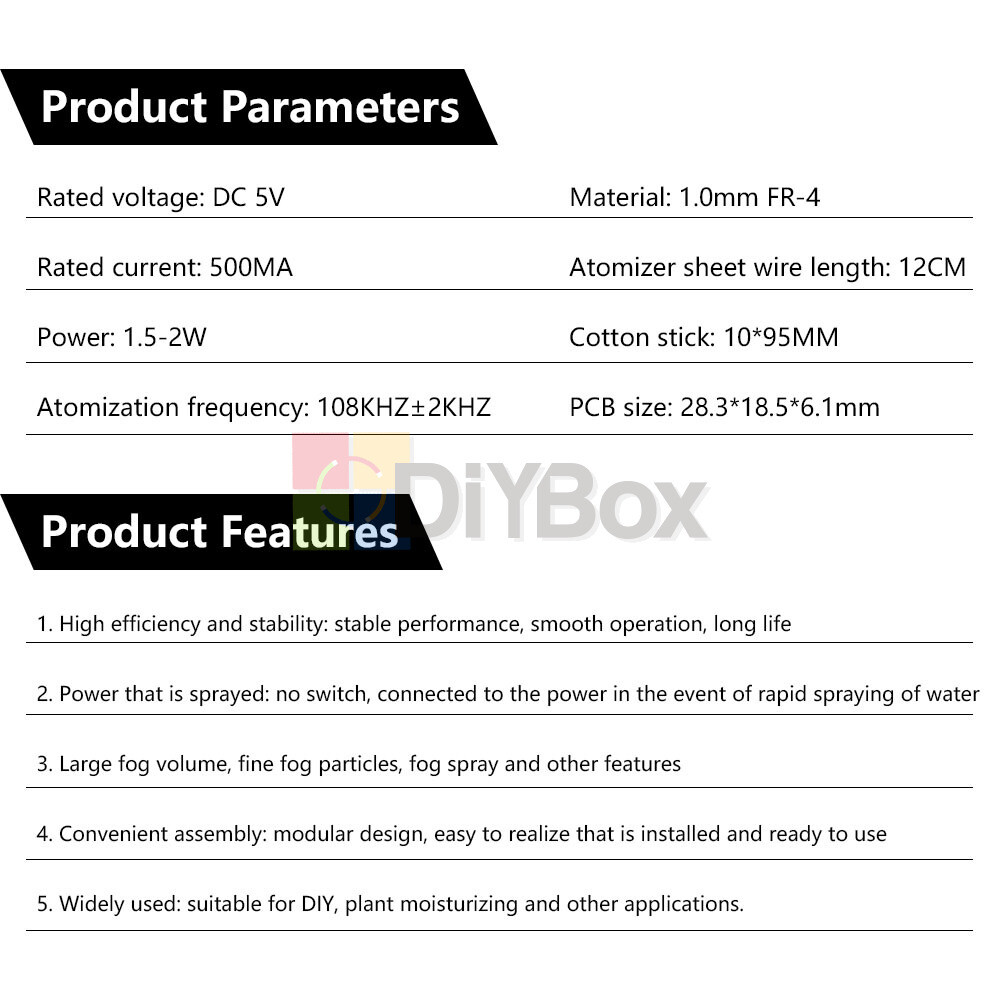 DIY Type-C Ultrasonic Mist Maker Atomizing Module Humidifier With Atomizer Sheet