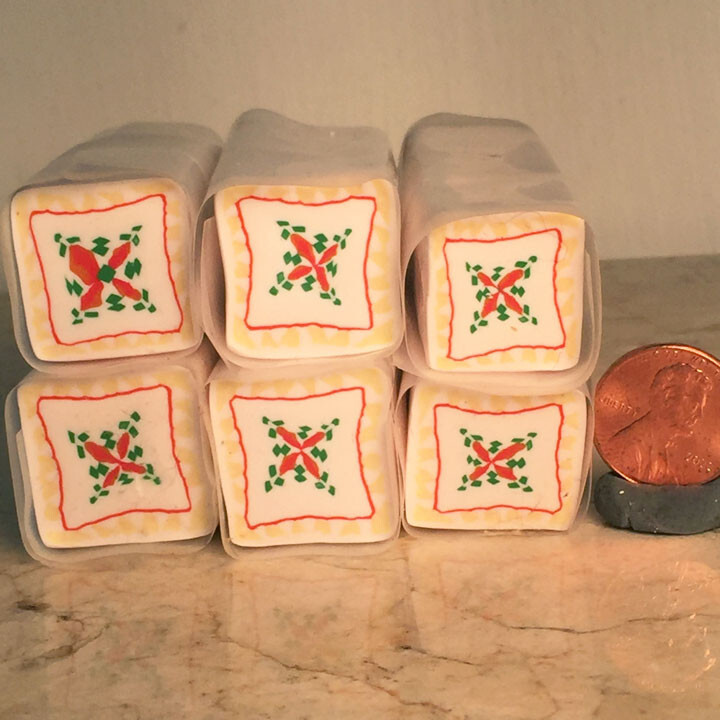 Country quilt raw polymer clay square cane